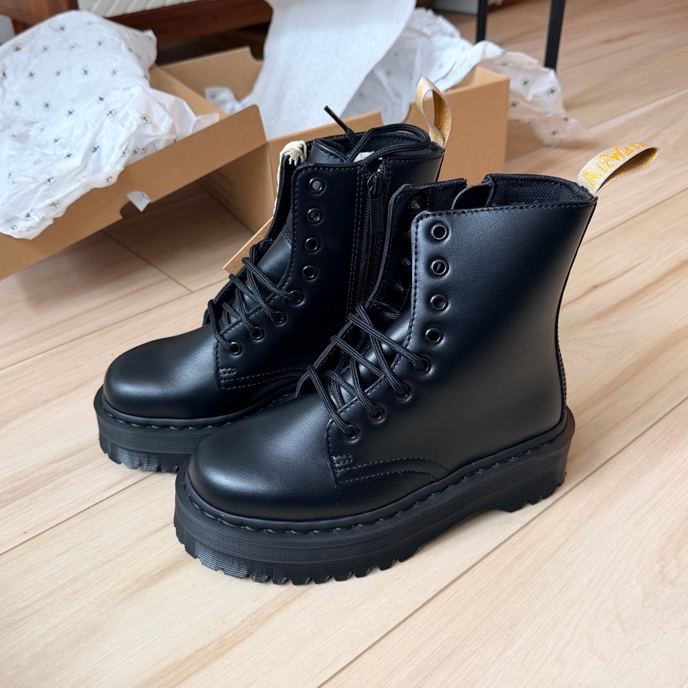 Dr. Martens Black Lace-Up Platform Boots